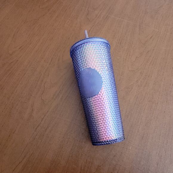 Walt Disneyworld 50th Anniversary Starbucks Studded Tumbler with Straw Blue - Picture 8 of 11